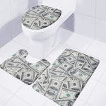 US Dollar Pattern Print 3 Piece Bath Mat Set