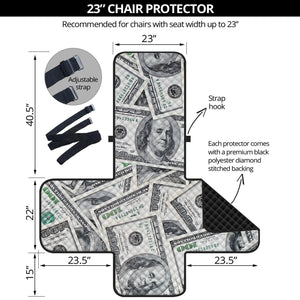 US Dollar Pattern Print Armchair Protector