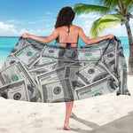 US Dollar Pattern Print Beach Sarong Wrap