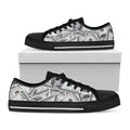 US Dollar Pattern Print Black Low Top Sneakers