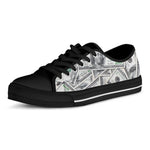 US Dollar Pattern Print Black Low Top Shoes