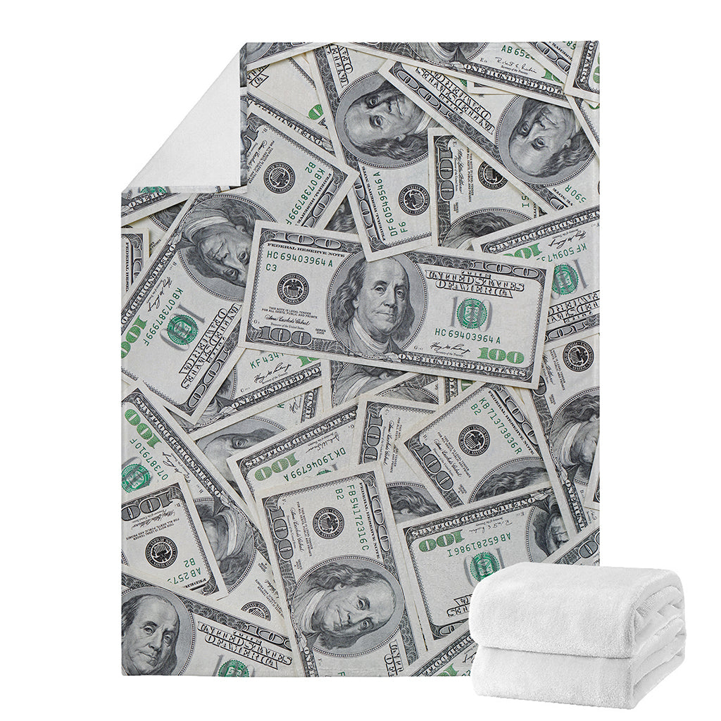 US Dollar Pattern Print Blanket
