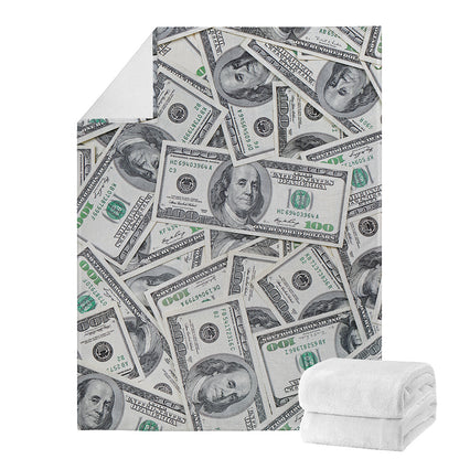 US Dollar Pattern Print Blanket