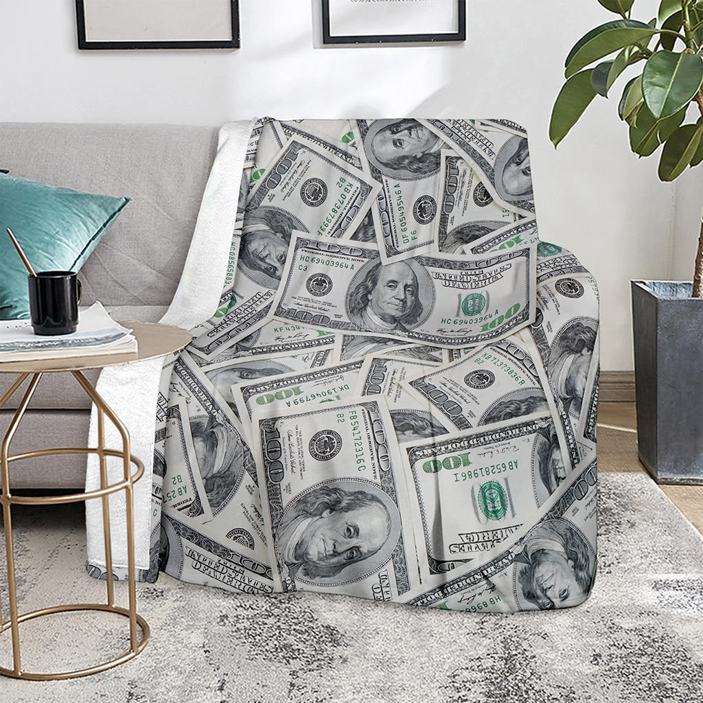 US Dollar Pattern Print Blanket