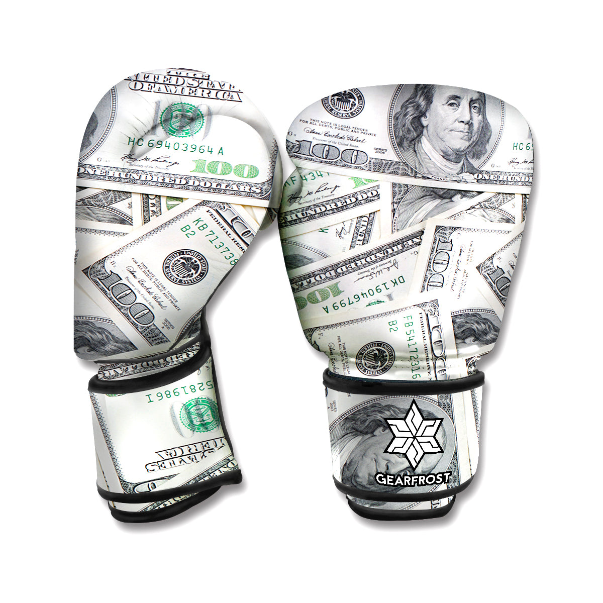 US Dollar Pattern Print Boxing Gloves