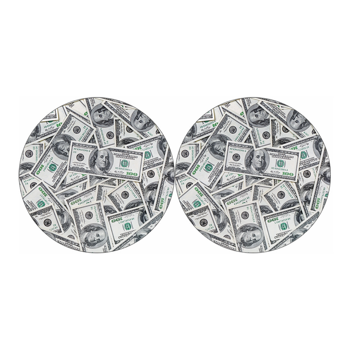 US Dollar Pattern Print Car Coasters