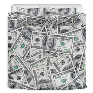 US Dollar Pattern Print Duvet Cover Bedding Set
