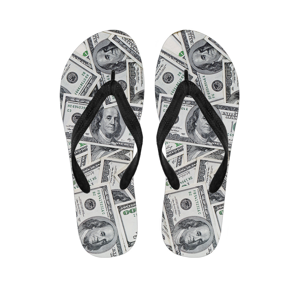 US Dollar Pattern Print Flip Flops