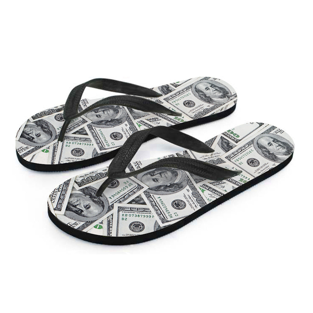 US Dollar Pattern Print Flip Flops