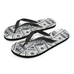 US Dollar Pattern Print Flip Flops