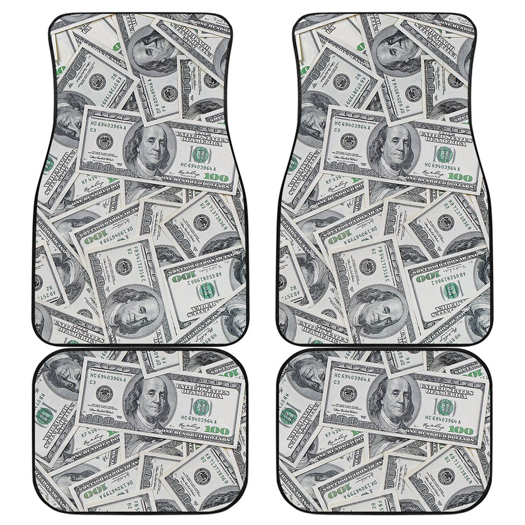 US Dollar Pattern Print Front and Back Car Floor Mats