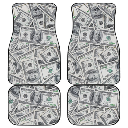 US Dollar Pattern Print Front and Back Car Floor Mats