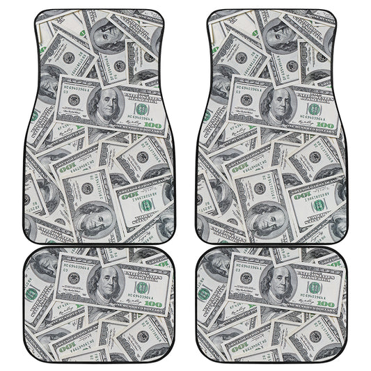 US Dollar Pattern Print Front and Back Car Floor Mats