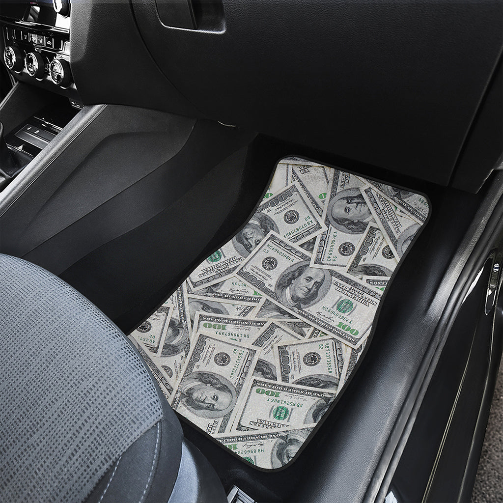 US Dollar Pattern Print Front and Back Car Floor Mats