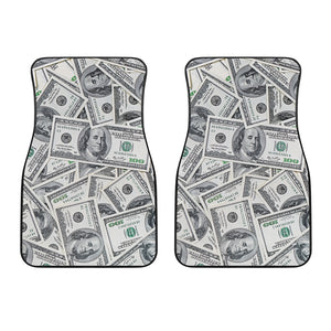 US Dollar Pattern Print Front Car Floor Mats