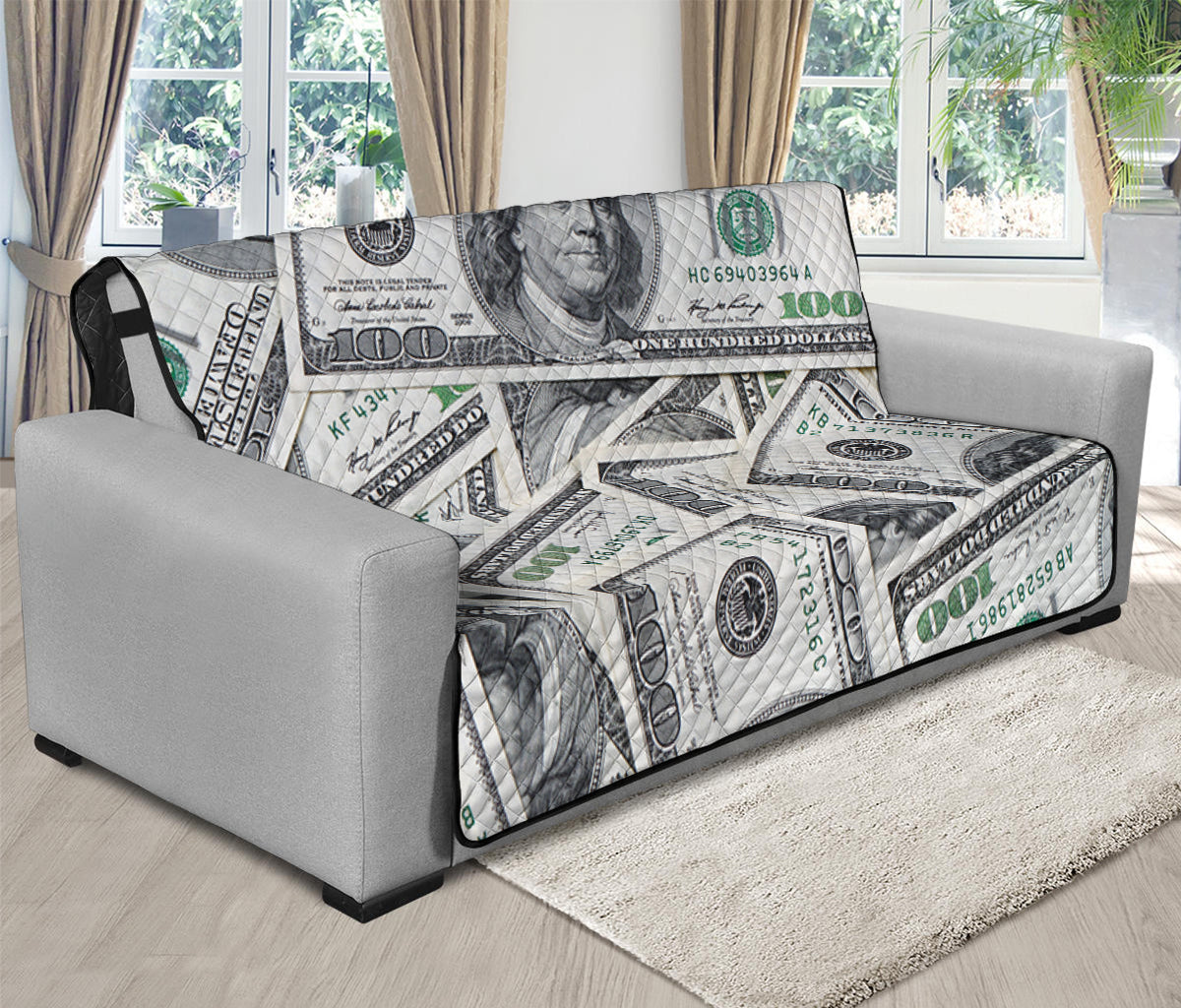 US Dollar Pattern Print Futon Protector