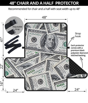 US Dollar Pattern Print Half Sofa Protector