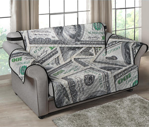 US Dollar Pattern Print Loveseat Protector