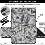 US Dollar Pattern Print Loveseat Protector