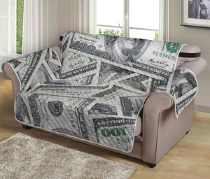 US Dollar Pattern Print Loveseat Protector