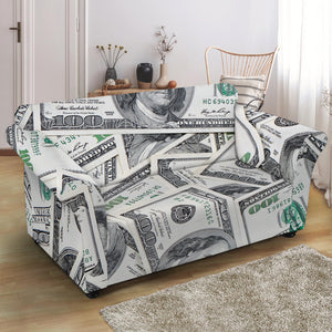 US Dollar Pattern Print Loveseat Slipcover