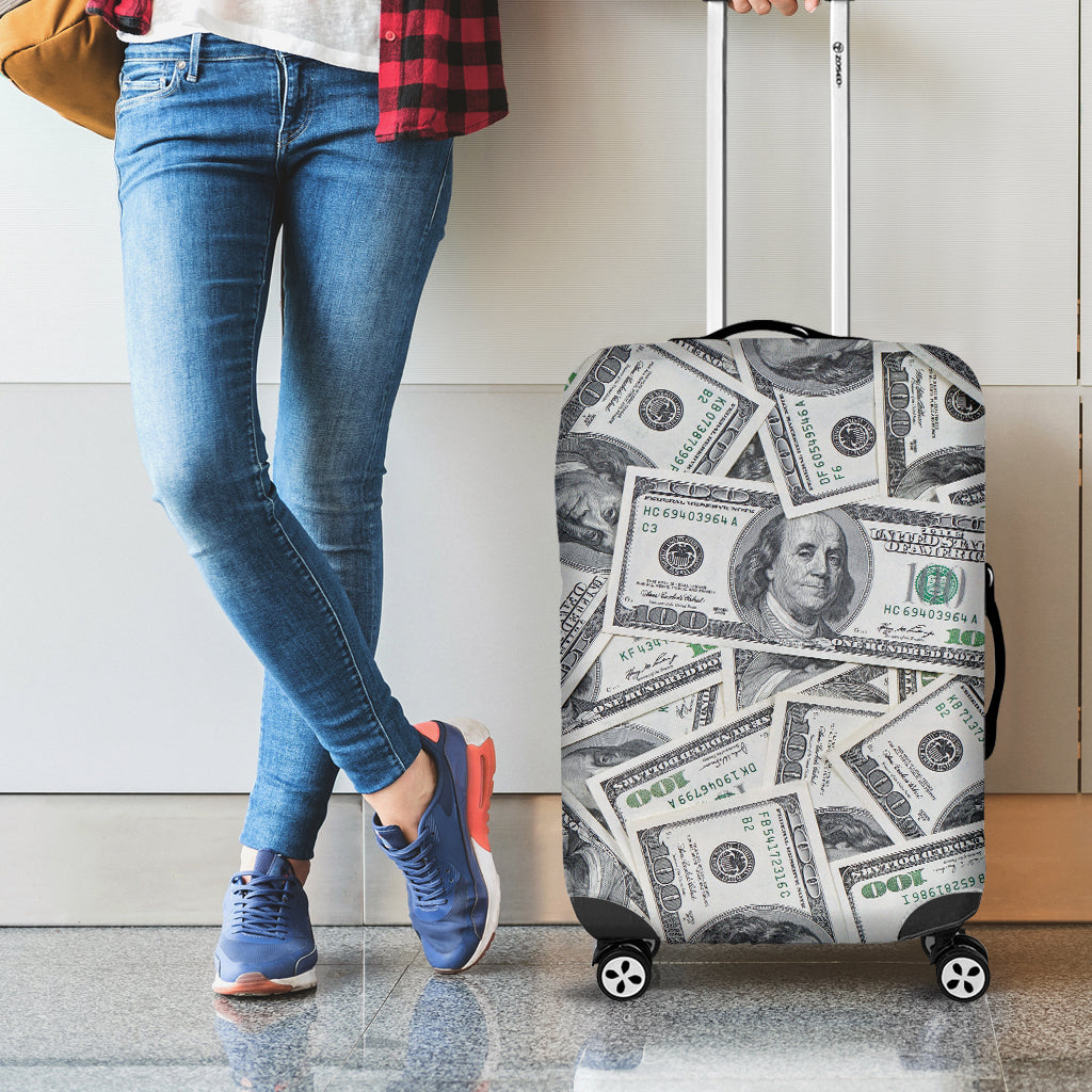US Dollar Pattern Print Luggage Cover