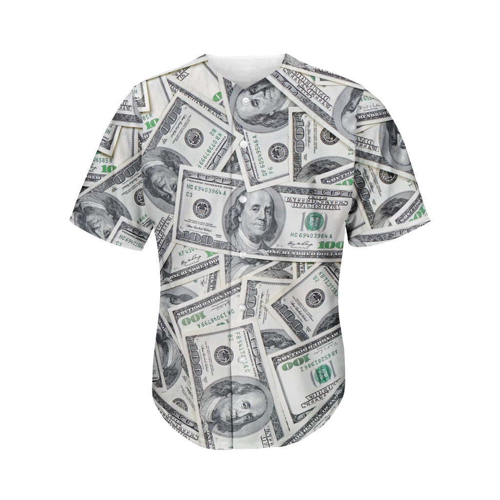 US Dollar Pattern Print Men's Baseball Jersey