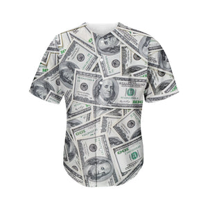 US Dollar Pattern Print Men's Baseball Jersey