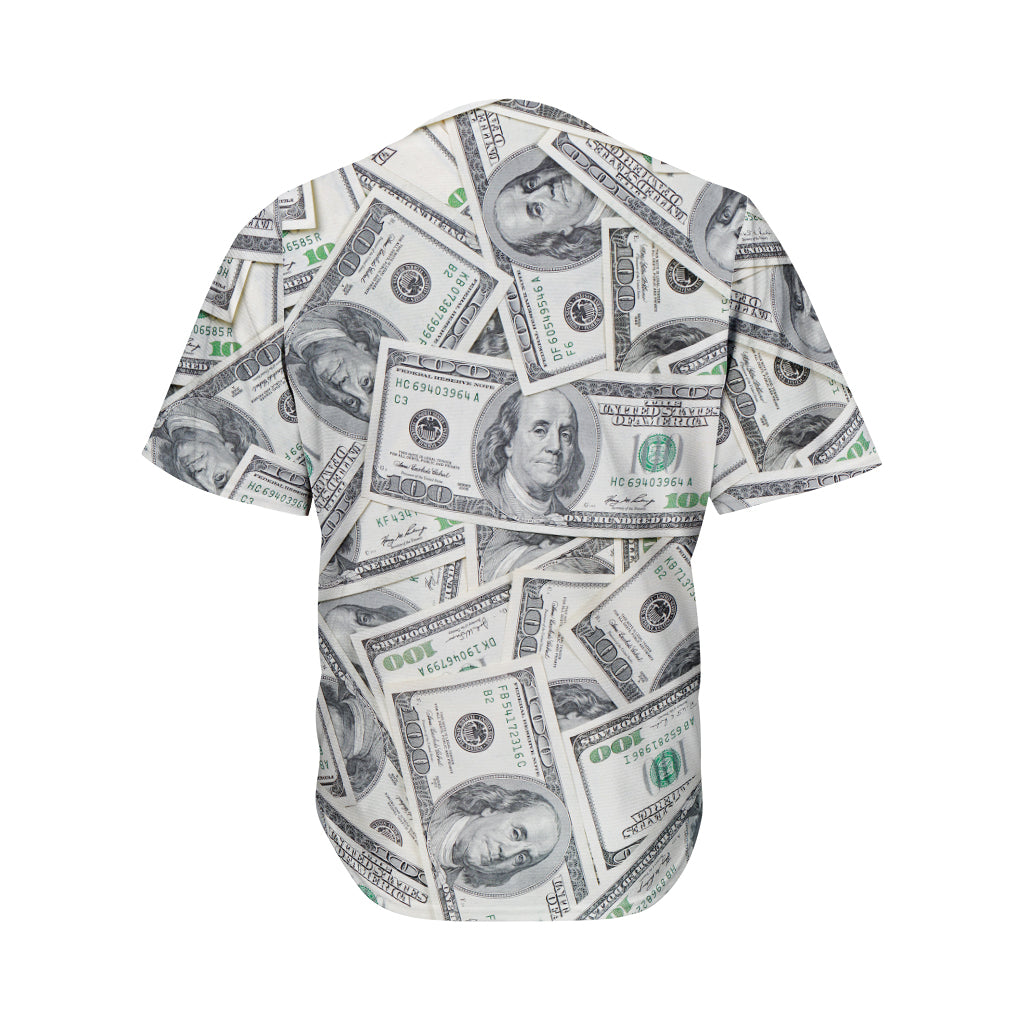 US Dollar Pattern Print Men's Baseball Jersey