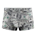 US Dollar Pattern Print Men's Boxer Briefs