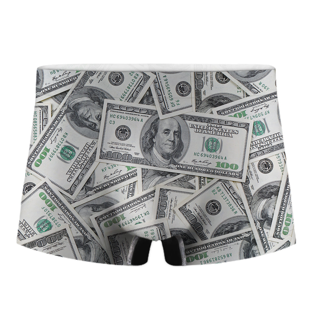 US Dollar Pattern Print Men's Boxer Briefs