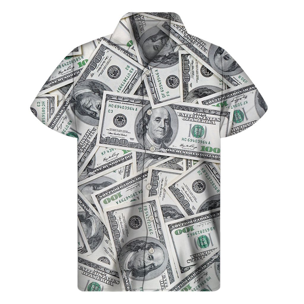 US Dollar Pattern Print Men's Short Sleeve Shirt
