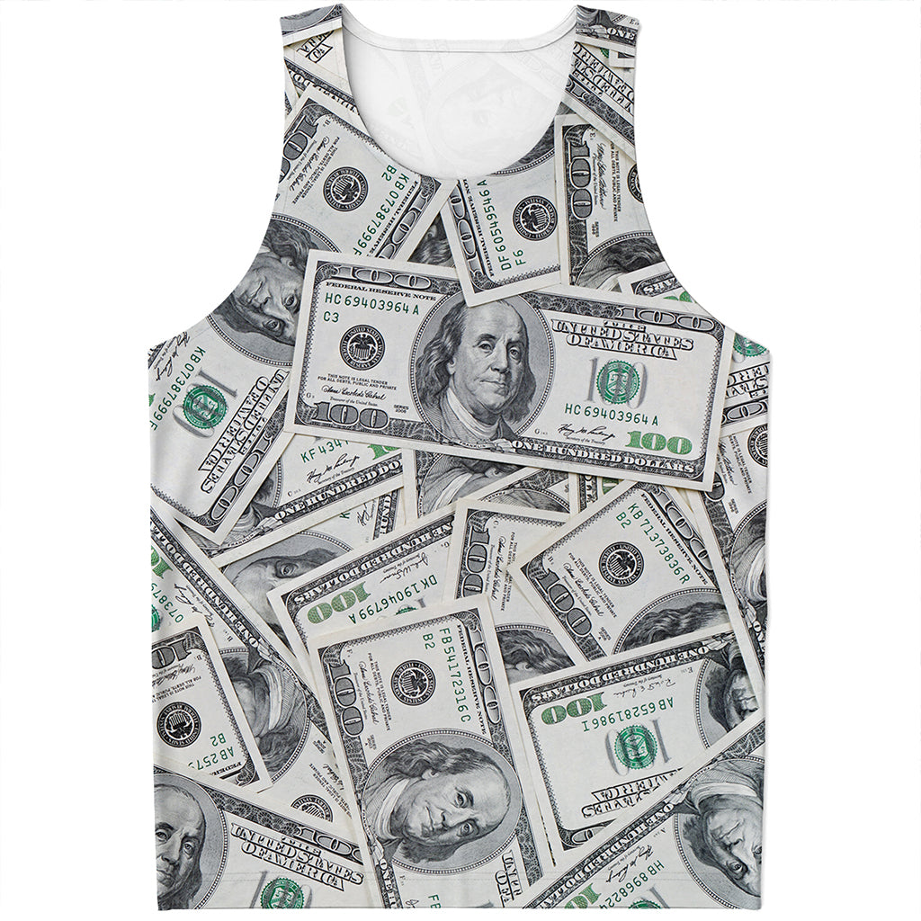 US Dollar Pattern Print Men's Tank Top