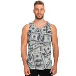 US Dollar Pattern Print Men's Tank Top