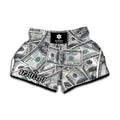 US Dollar Pattern Print Muay Thai Boxing Shorts