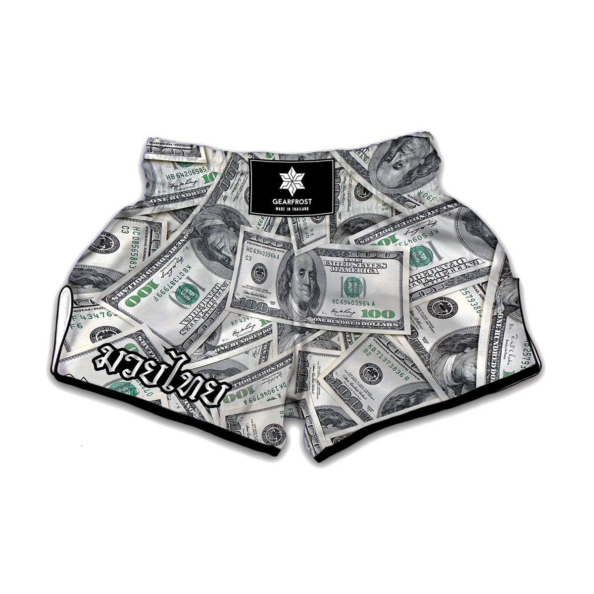US Dollar Pattern Print Muay Thai Boxing Shorts