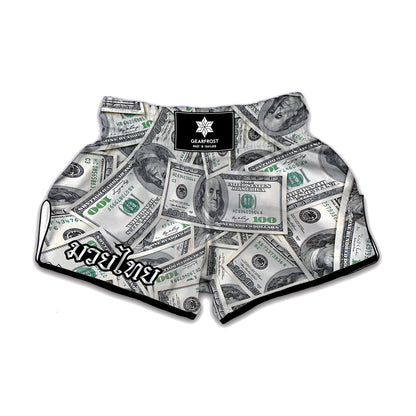 US Dollar Pattern Print Muay Thai Boxing Shorts