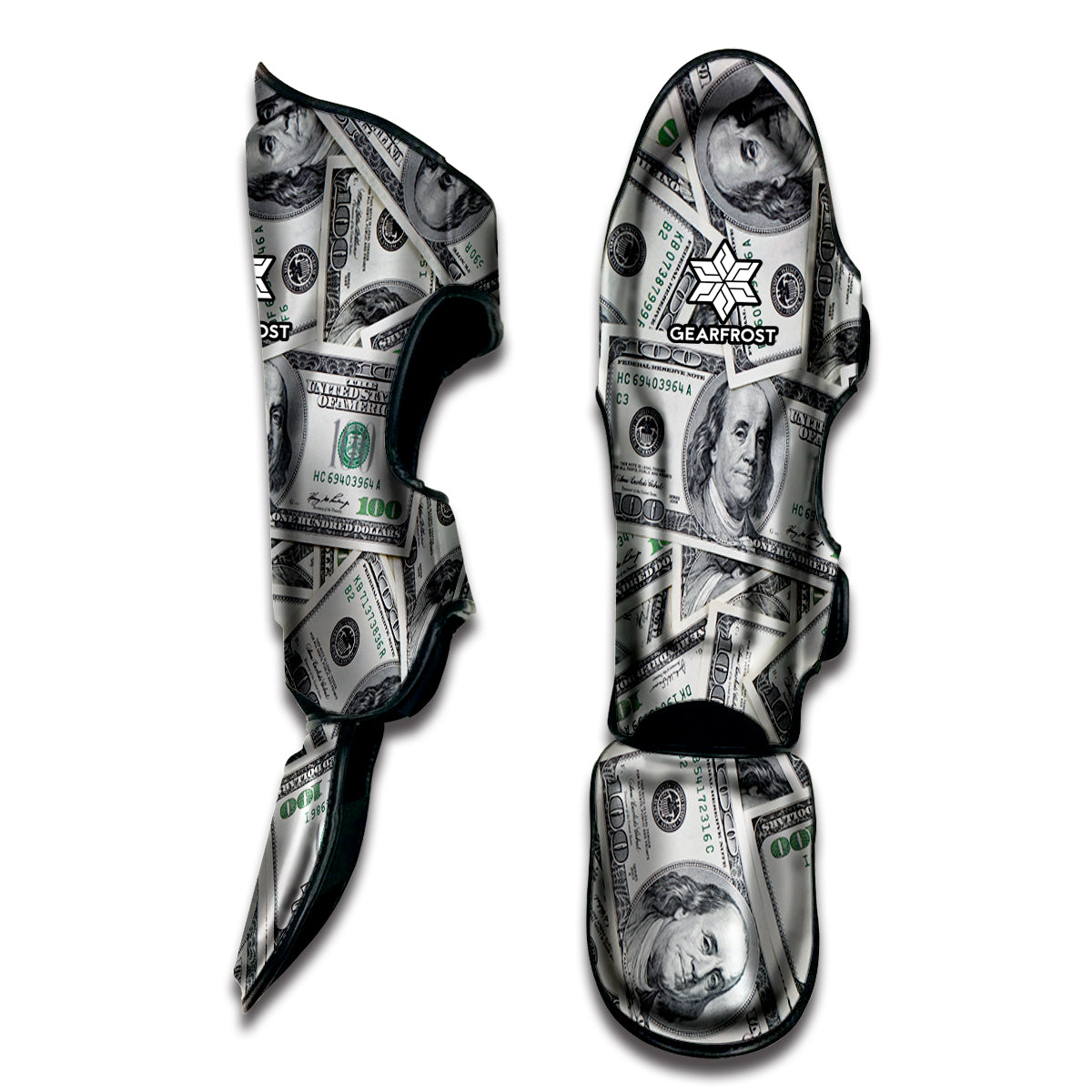 US Dollar Pattern Print Muay Thai Shin Guard