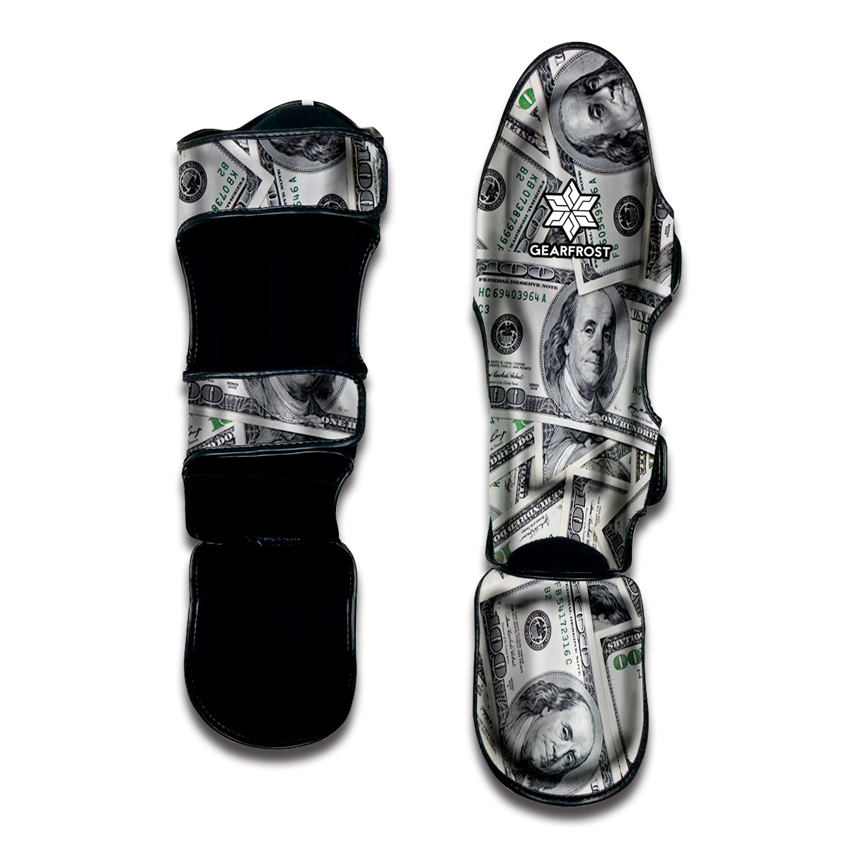 US Dollar Pattern Print Muay Thai Shin Guard