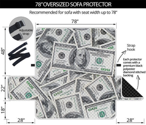 US Dollar Pattern Print Oversized Sofa Protector