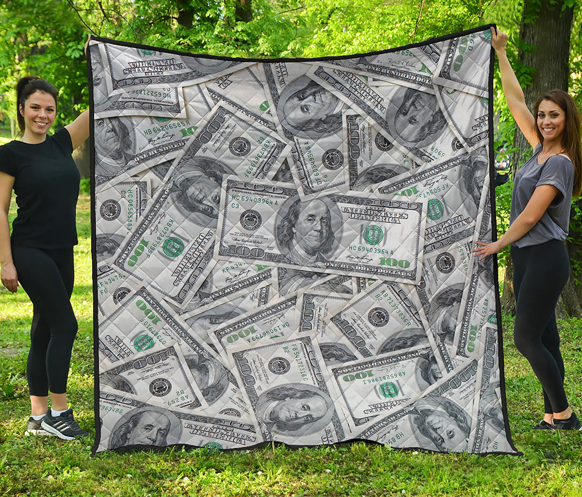 US Dollar Pattern Print Quilt