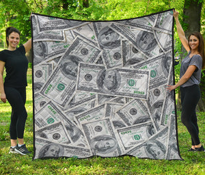 US Dollar Pattern Print Quilt