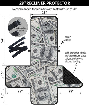 US Dollar Pattern Print Recliner Protector