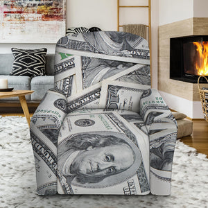 US Dollar Pattern Print Recliner Slipcover