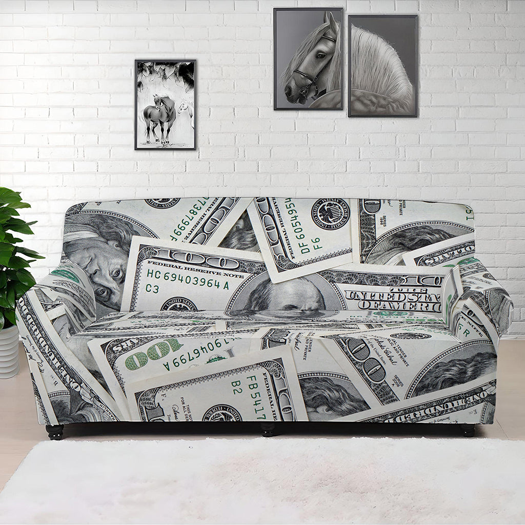 US Dollar Pattern Print Sofa Cover