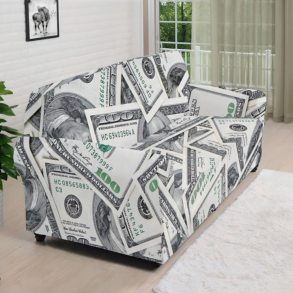 US Dollar Pattern Print Sofa Cover
