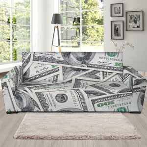 US Dollar Pattern Print Sofa Slipcover
