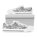 US Dollar Pattern Print White Low Top Sneakers