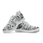 US Dollar Pattern Print White Sneakers