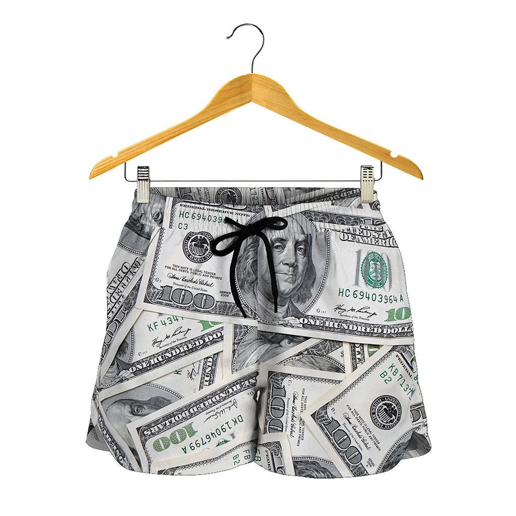 US Dollar Pattern Print Women's Shorts